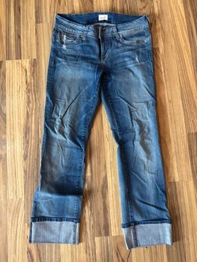 Hudson Jeans Crop Ginny  Dark Blue Distressed Cuffed Women's Jeans 28
